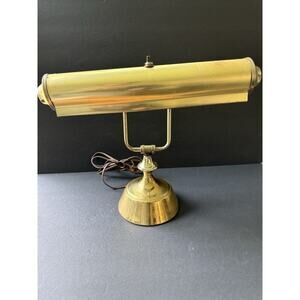 Vtg. Lamp Underwriters Laboratories Brass Bankers Piano Student Desk Adjustable